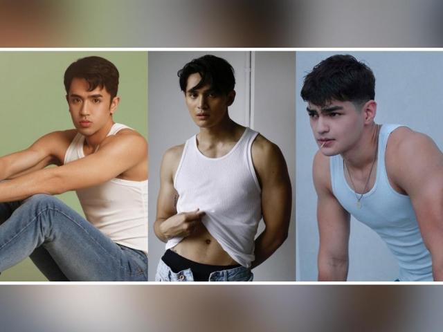 Guys in white tank tops