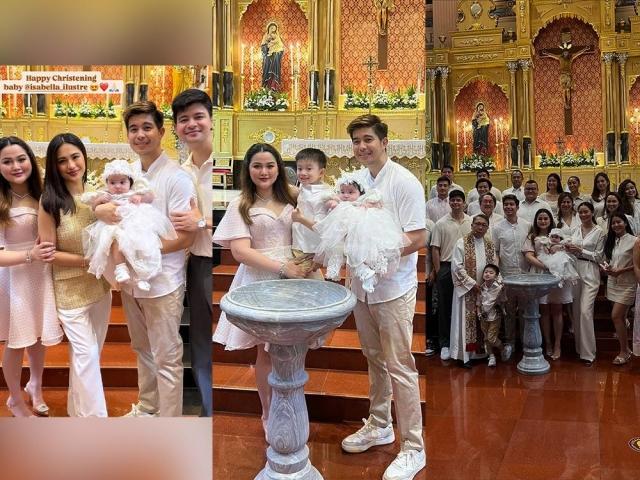 rodjun cruz, dianne medina, joaquin, and isabella baptism
