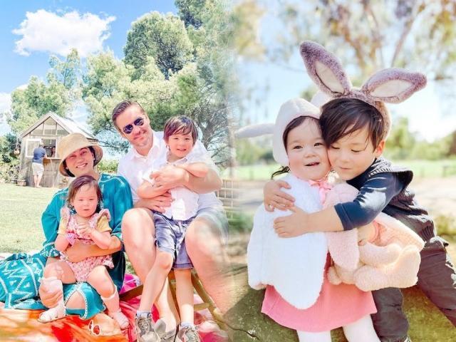 Cristalle Belo, Justin Pitt, Hunter, and Sienna