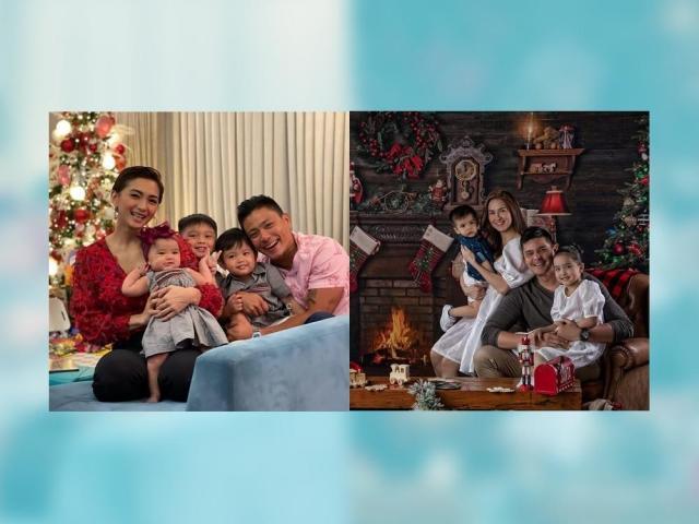Celebrity family portraits in Christmas 2020