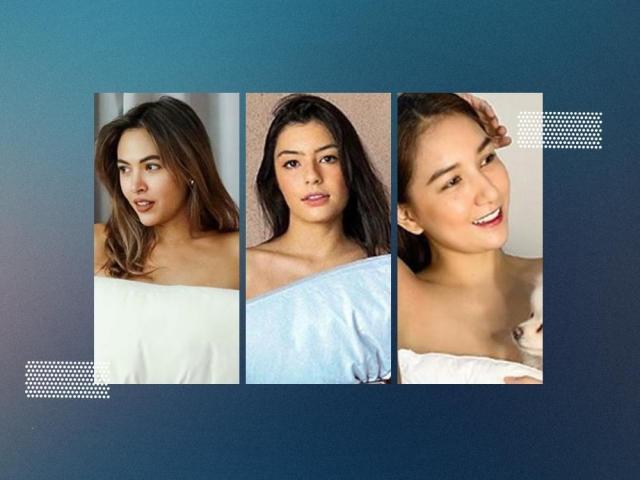 Celebrities gamely pose in front of the camera for the Pillow Challenge