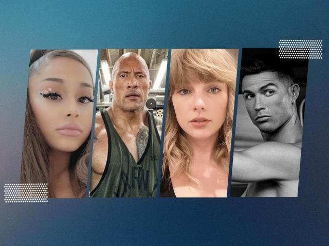 ariana grande the rock taylor swift Cristiano ronaldo