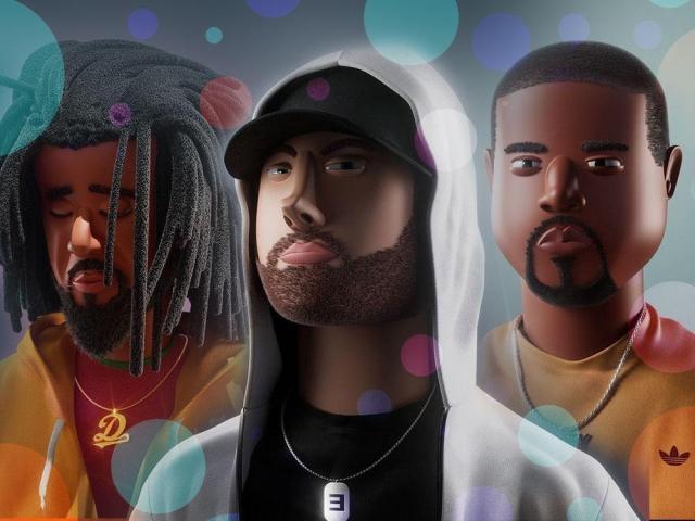 J Cole, Kanye West and Eminem