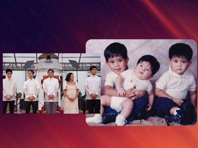 Bongbong Marcos with sons Sandro Marcos, Joseph Simon Marcos, William Vincent Marcos