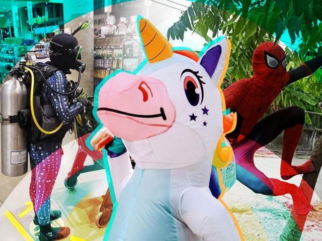 funny and creative quarantine grocery shopping outfits