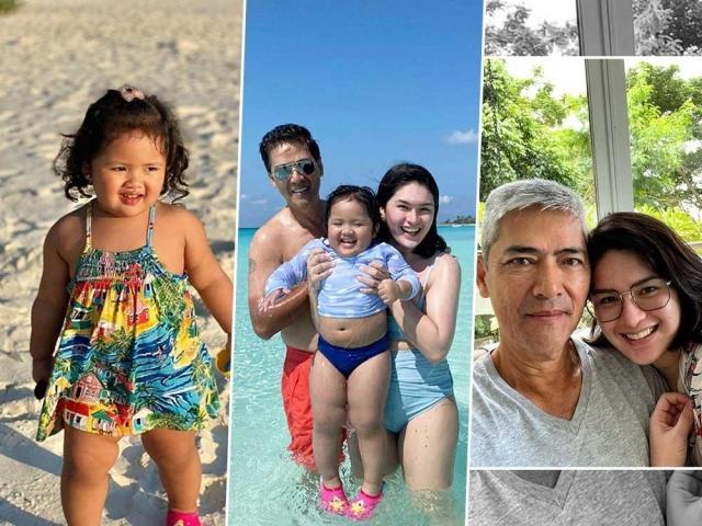Vic Sotto Pauleen Luna baby Tali at the beach
