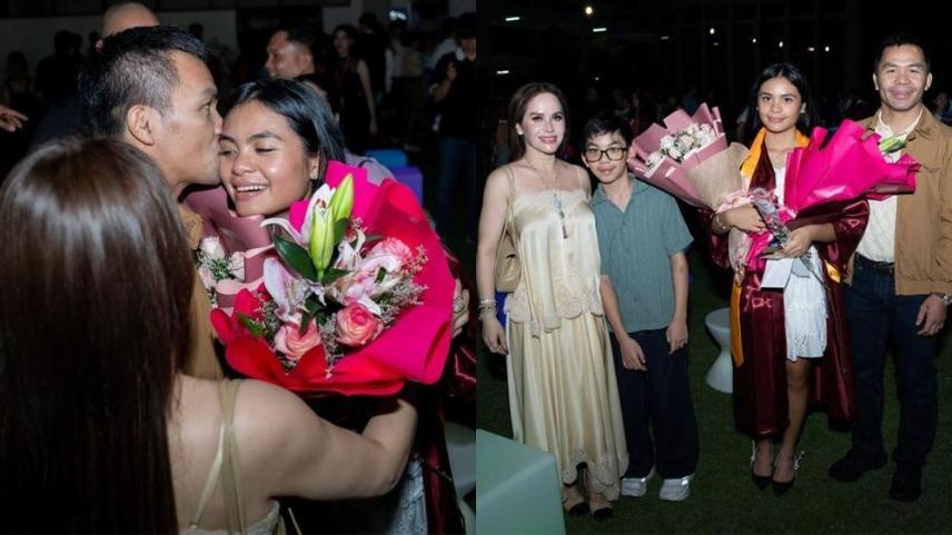 Queenie Pacquio with parents Manny and Jinkee
