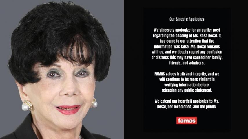 FAMAS Rosa Rosal statement