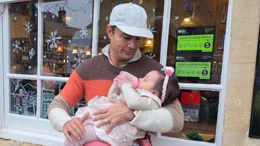 Derek Ramsay with baby Liana