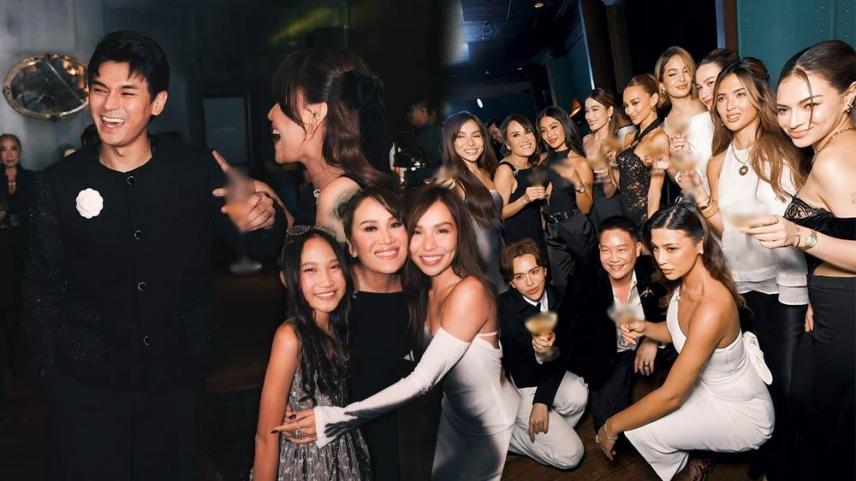 Kyline Alcantara, Mika Salamanca, and Dustin Yu at Dr Aivee Teos birthday celebration