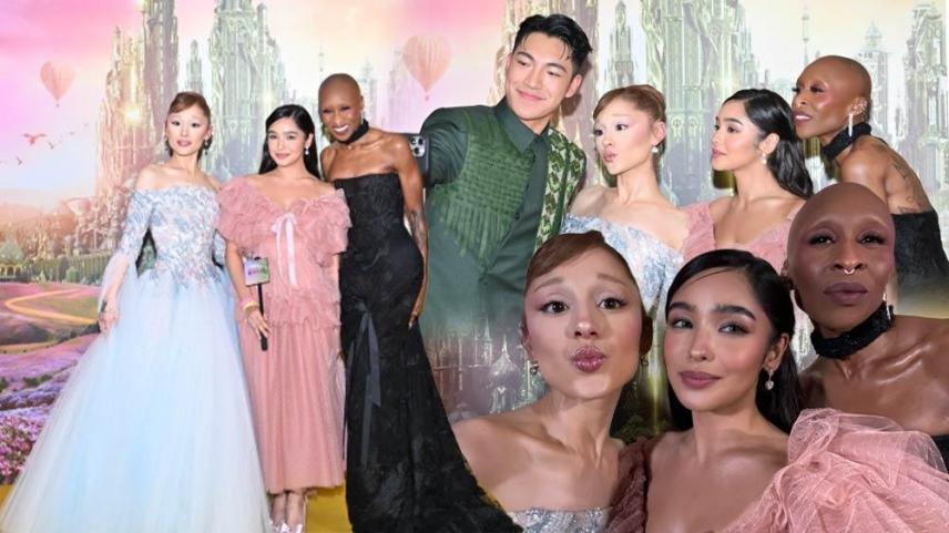 Andrea Brillantes with Ariana Grande and Cynthia Erivo