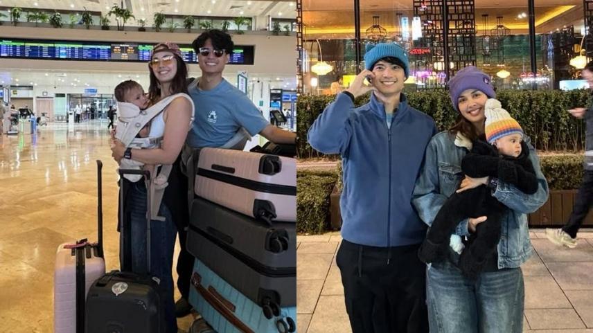 Megan Young, Mikael Daez, and Leon in Seoul, South Korea