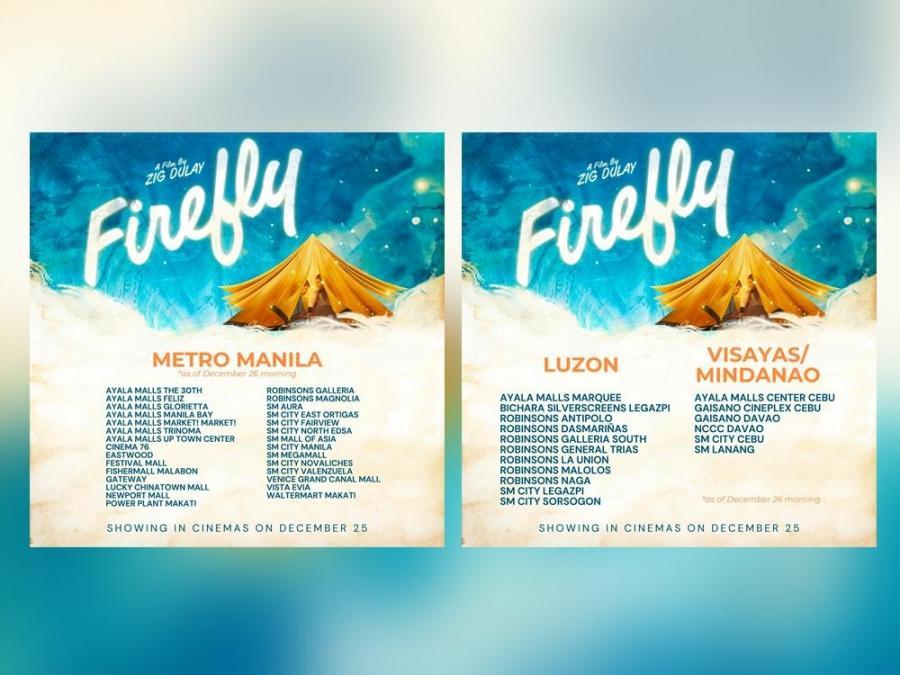 Firefly cinemas as of December 26