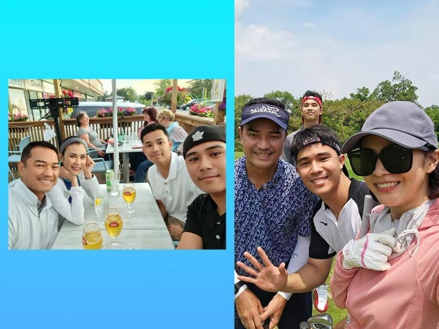 Ariel Rivera and Gelli de Belen with their sons Joaquin and Julio