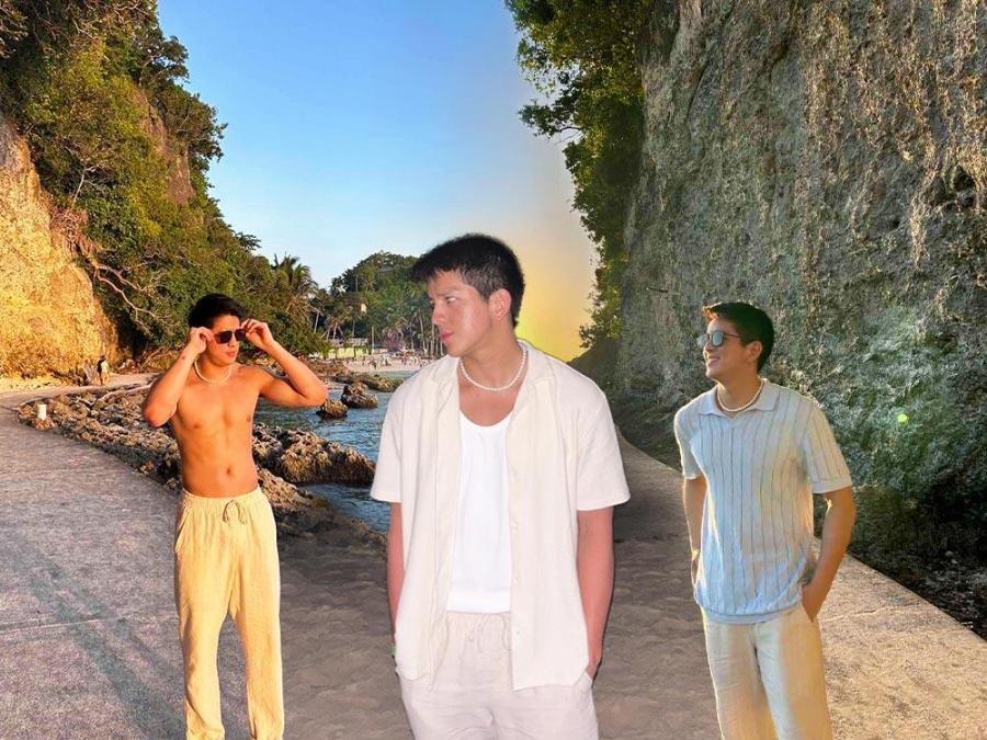 Prince Carlos in Boracay, Prince Carlos beach OOTD, Prince Carlos wearing all white outfit