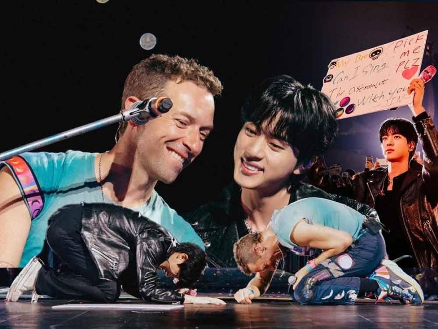 jin and coldplay in seoul