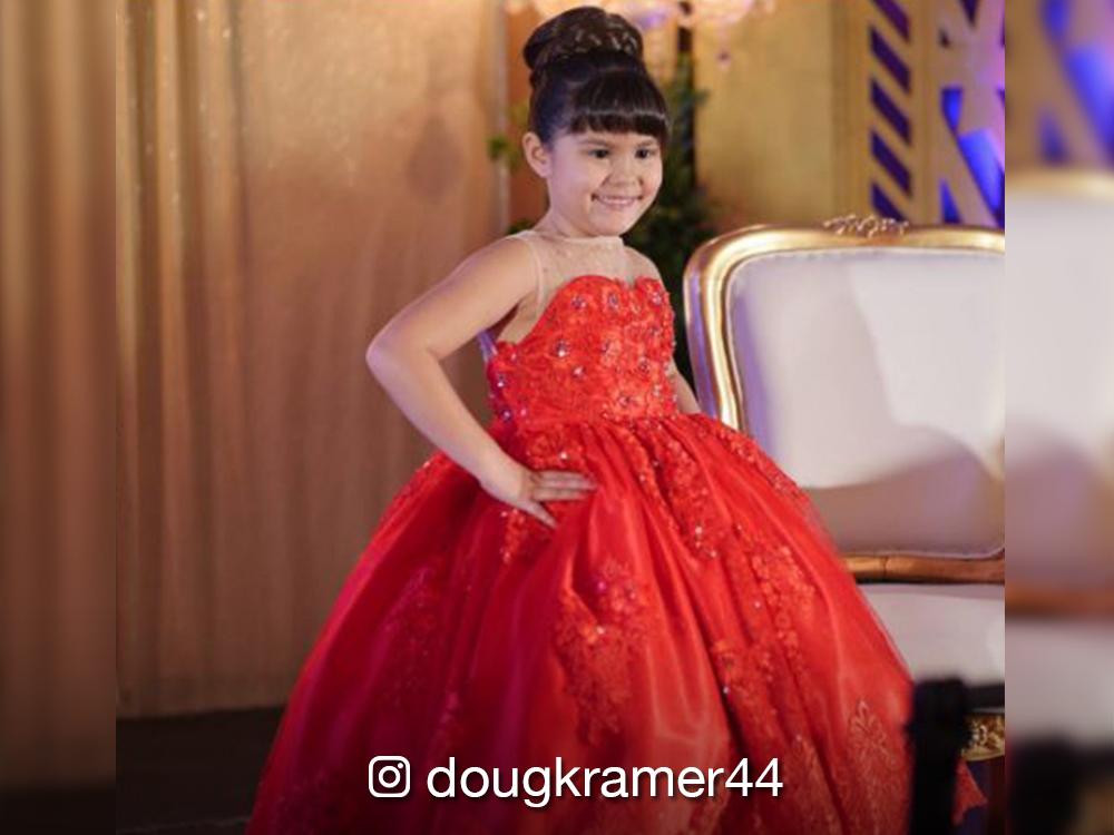 Red gown for 2025 7th birthday girl