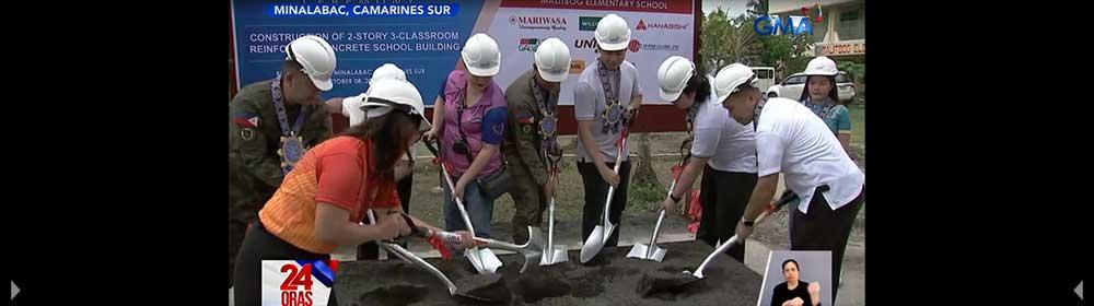 Flood-resistant building na ipinatayo ng GMAKF sa Malitbog E S pinasinayaan