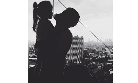 Father and daughter silhouette
