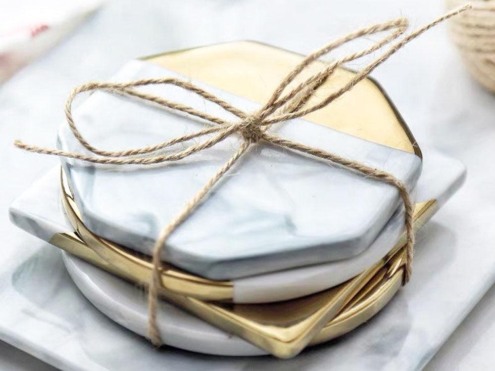 A set of marble coasters