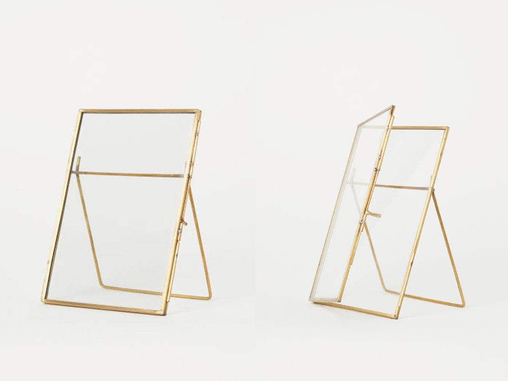 A golden photo frame