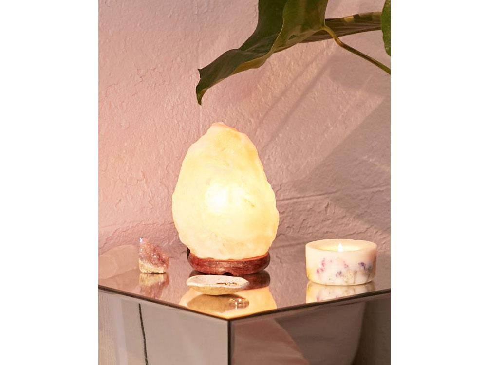 A small Himalayan salt lamp
