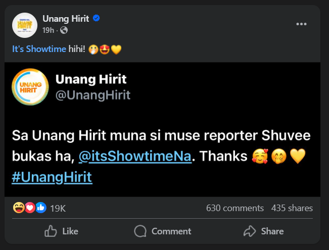 Unang Hirit's Facebook