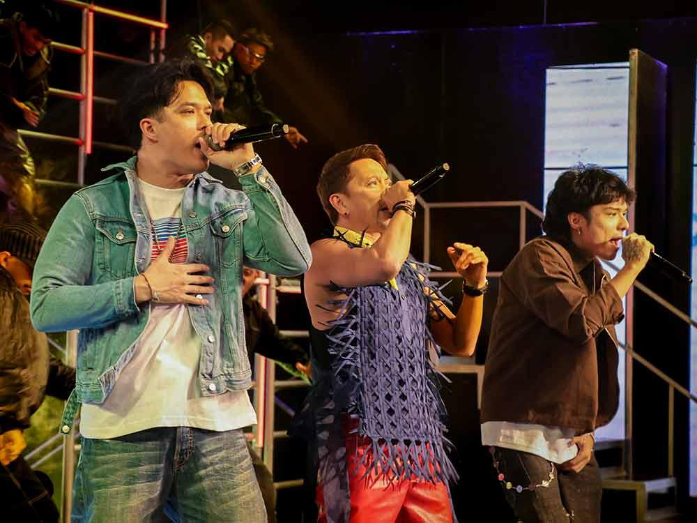 Jhong Hilario with Elmo and Arkin Magalona 
