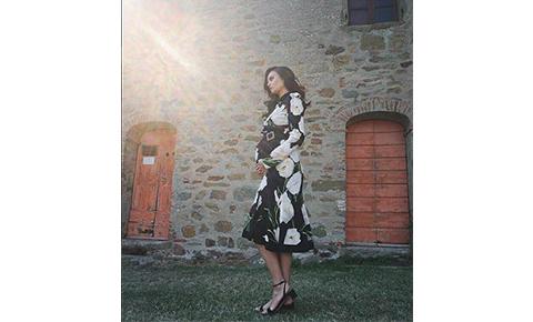  Dolce and Gabbana velvet collar tulips printed Cady dress