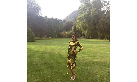 Dolce and Gabbanna tulip print stretch silk charmeuse dress