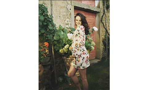 Gucci rose print silk dress