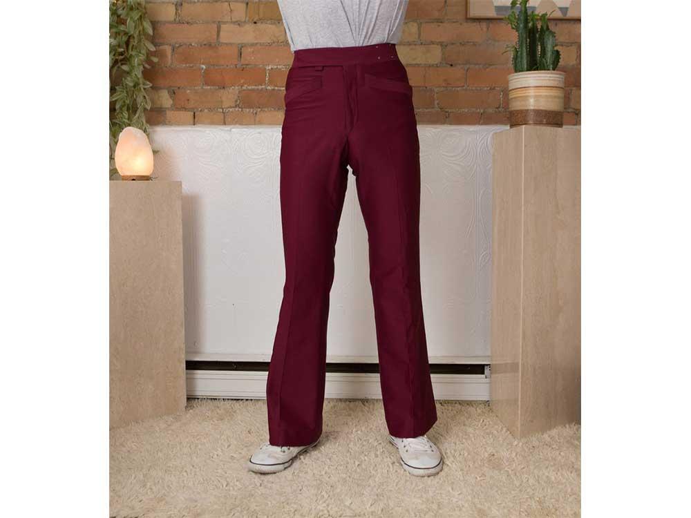 Vintage Red Men's Pants - 1970's Maroon around 3,000 peso