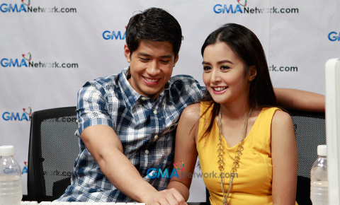 Aljur Abrenica and Kris Bernal at the GMA Network Live Chat