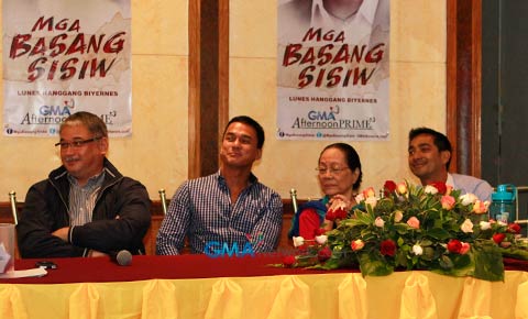 At the press conference of 'Agustin dela Cruz's Mga Basang Sisiw'