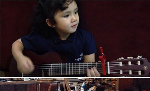 Stina, future guitarist