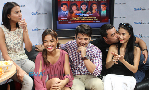 Behind the scenes with Heart, Lovi, Alex, Geoff and Sid during the 'Legacy' live chat
