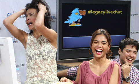 Behind the scenes with Heart, Lovi, Alex, Geoff and Sid during the 'Legacy' live chat