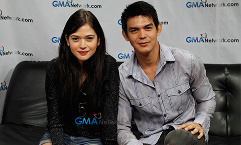 Bela Padilla, Dion Ignacio and Pancho Magno at the GMA Network Live Chat