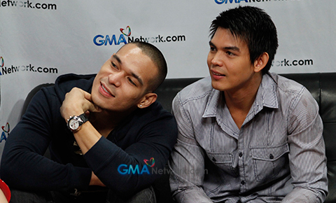 Bela Padilla, Dion Ignacio and Pancho Magno at the GMA Network Live Chat