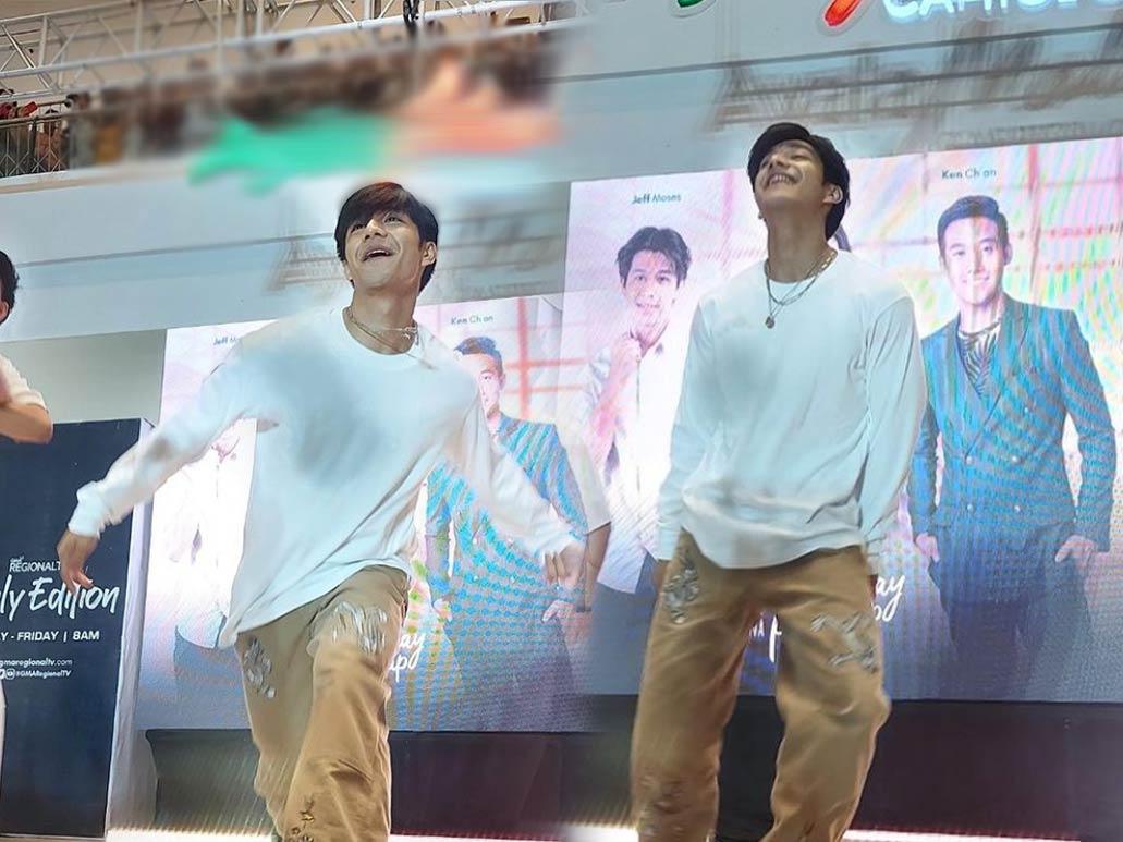 Showing off dance moves