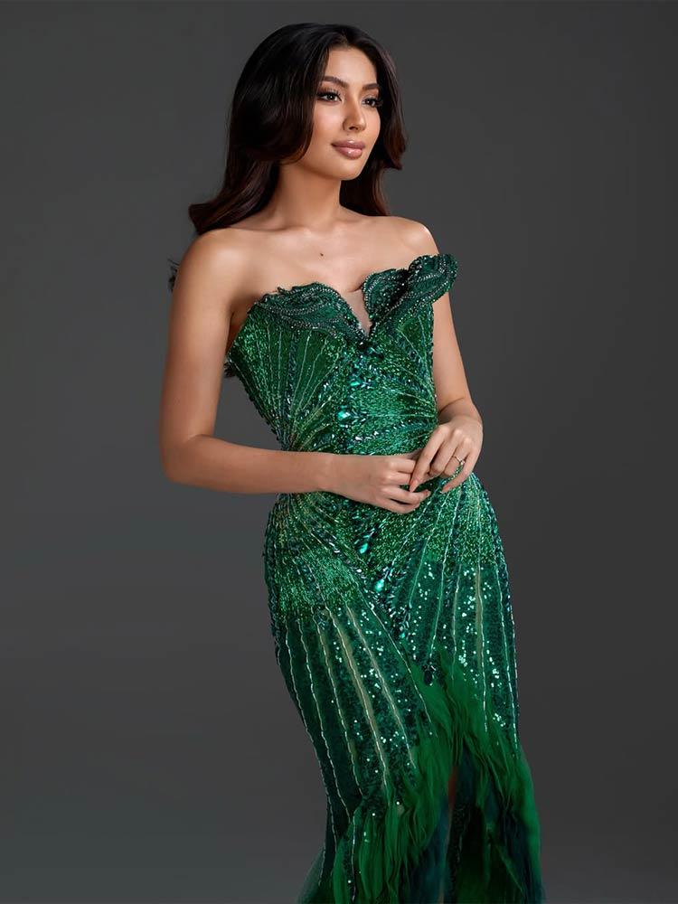 Evening gown green