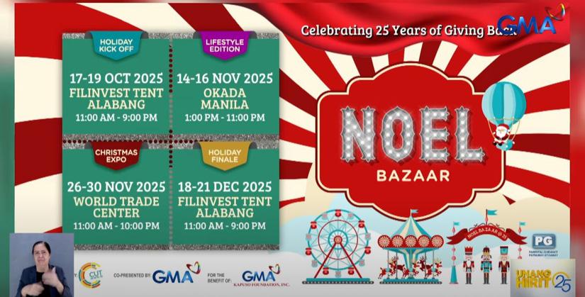 Noel Bazaar 2025 schedule