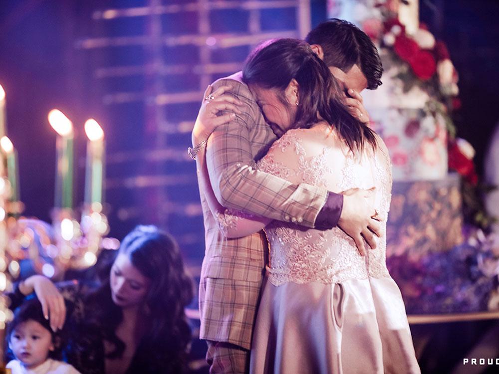 Mother and son dance