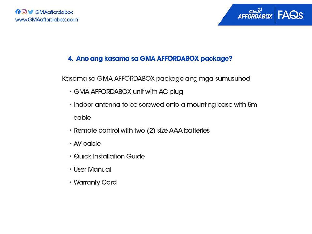 GMA Affordabox Package