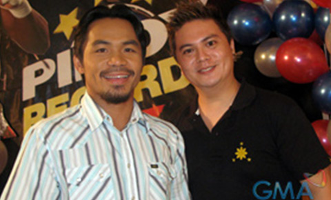 Pacquiao with 'Pinoy Records' director
