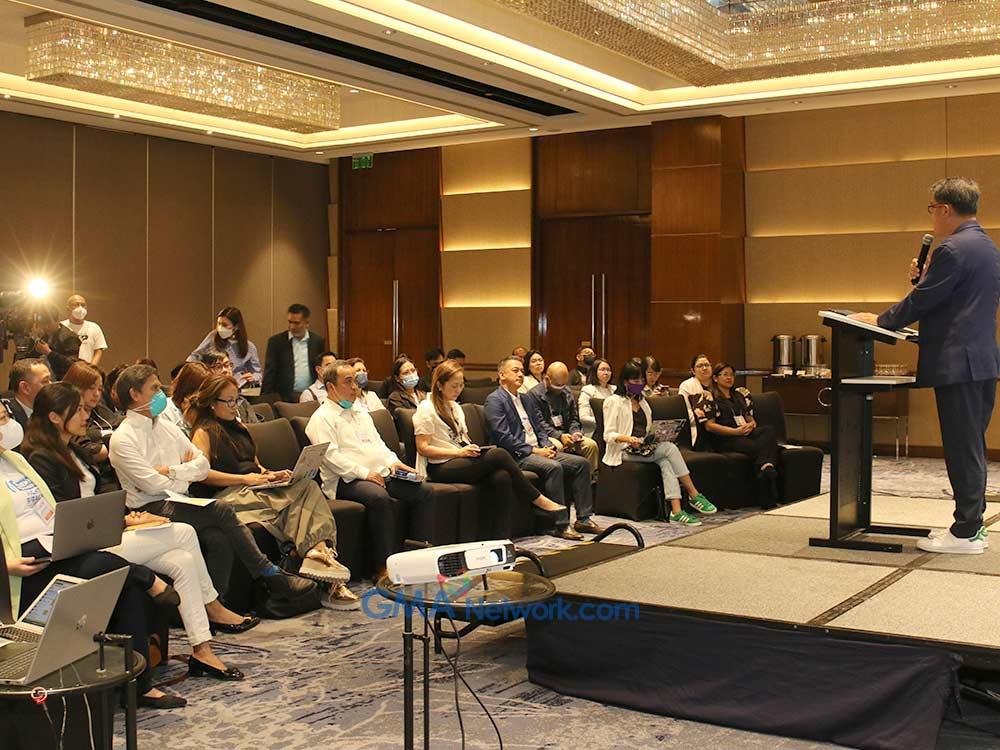 Addressing the audience