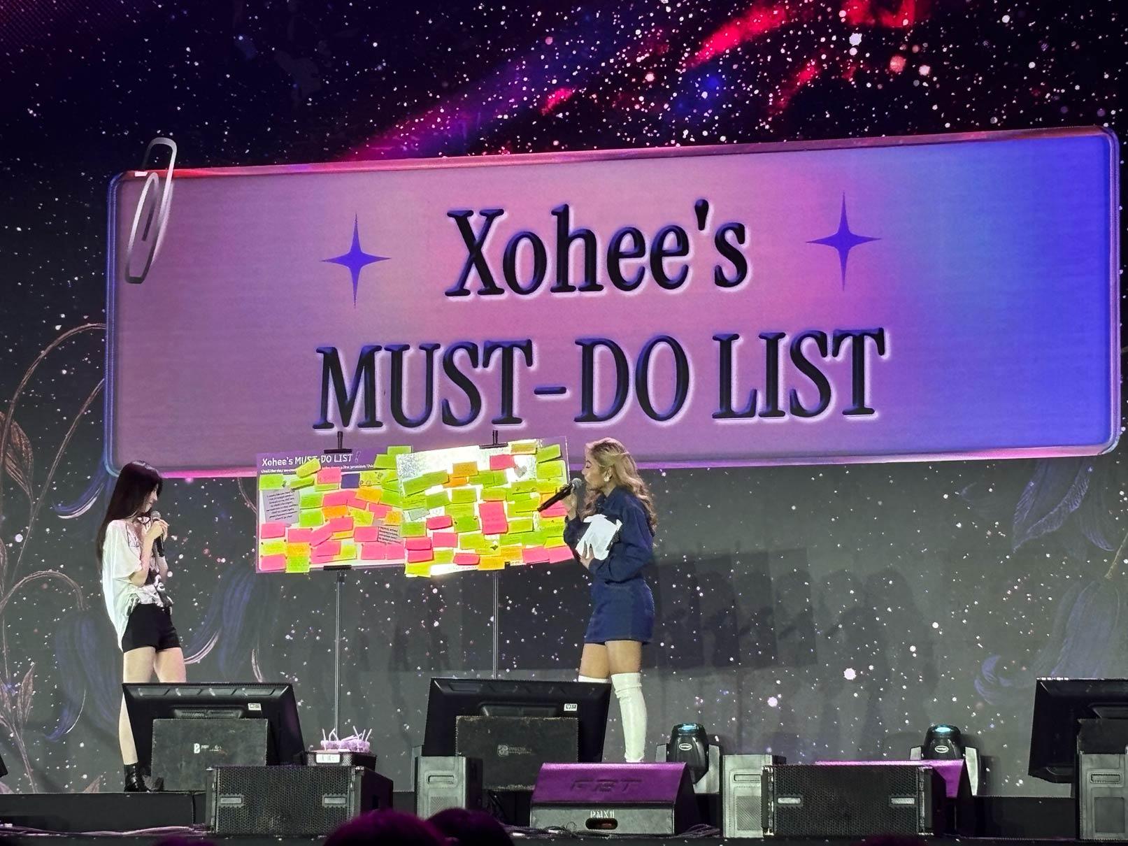 Xohee's Must-Do List