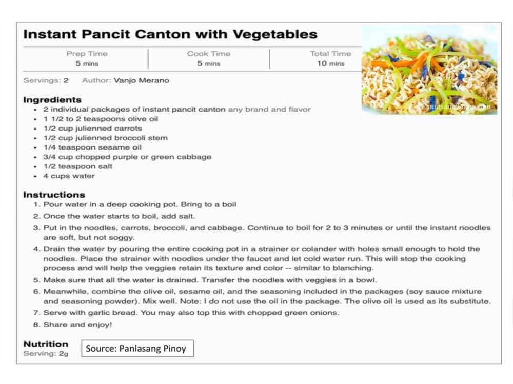 Instant Pancit Canton with Vegetables