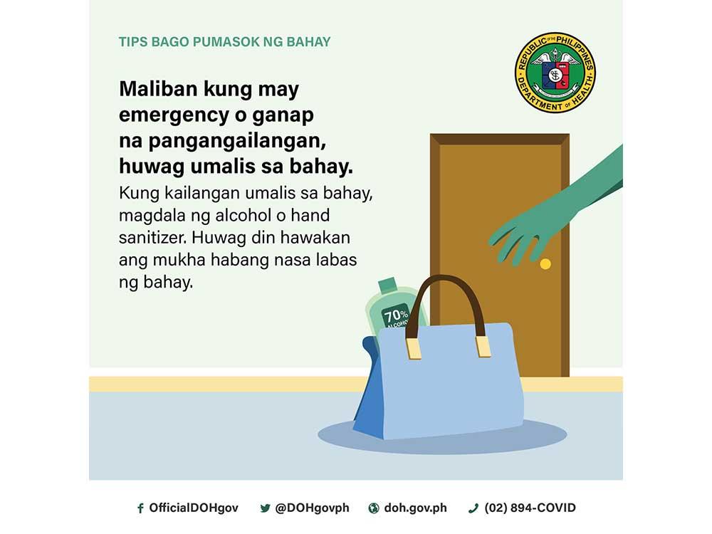 Bring alcohol or hand sanitizer