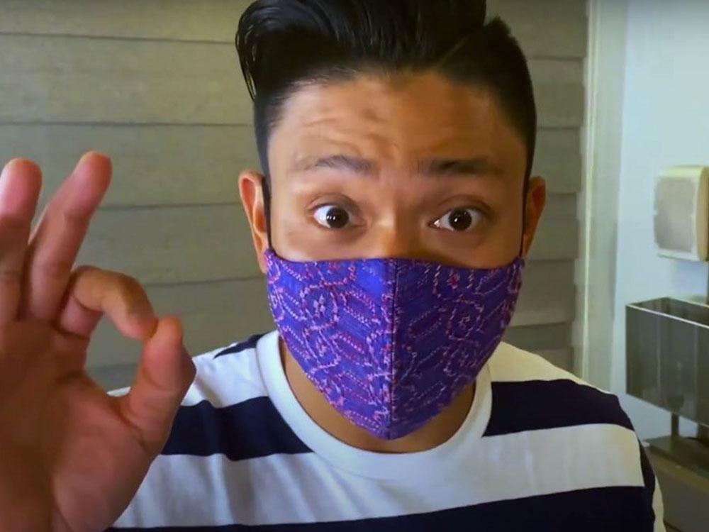 Drew wearing Inabel facemask